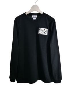 【豪華な刺繍】LANDER BLUE オリジナル / 長袖Tシャツ / ロングTシャツ / BLACK / ブラック / 刺繍 / 1ポイント / ユニセックス
