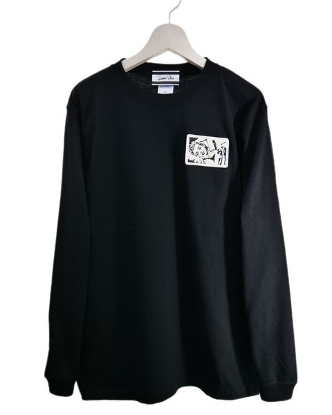 【豪華な刺繍】LANDER BLUE オリジナル / 長袖Tシャツ / ロングTシャツ / BLACK / ブラック / 刺繍 / 1ポイント / ユニセックス
