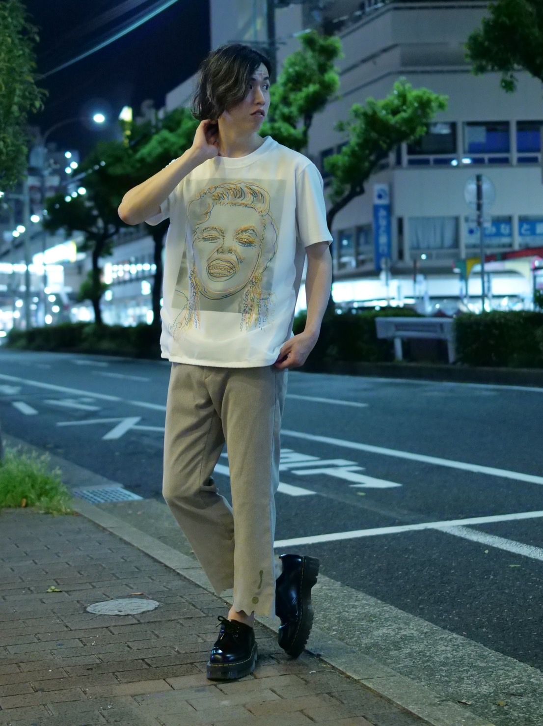 【3DアートTシャツ】 T-Shirt MONROE SINGS MX-1410 / マリリンモンローモチーフ / アートブランド / Art Tシャツ / WHITE / トロンプルイユファッション /ユニセックス