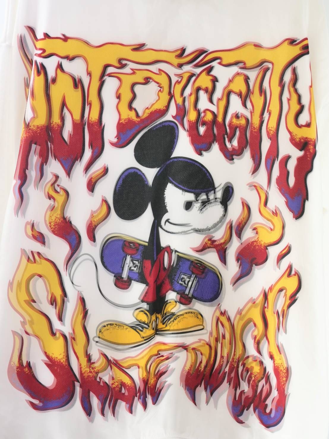 【MAXSIX3Dシリーズ】 SKATE / MICKEY / アートTシャツ / ディズニーライセンス商品 / WHITE / ユニセックス