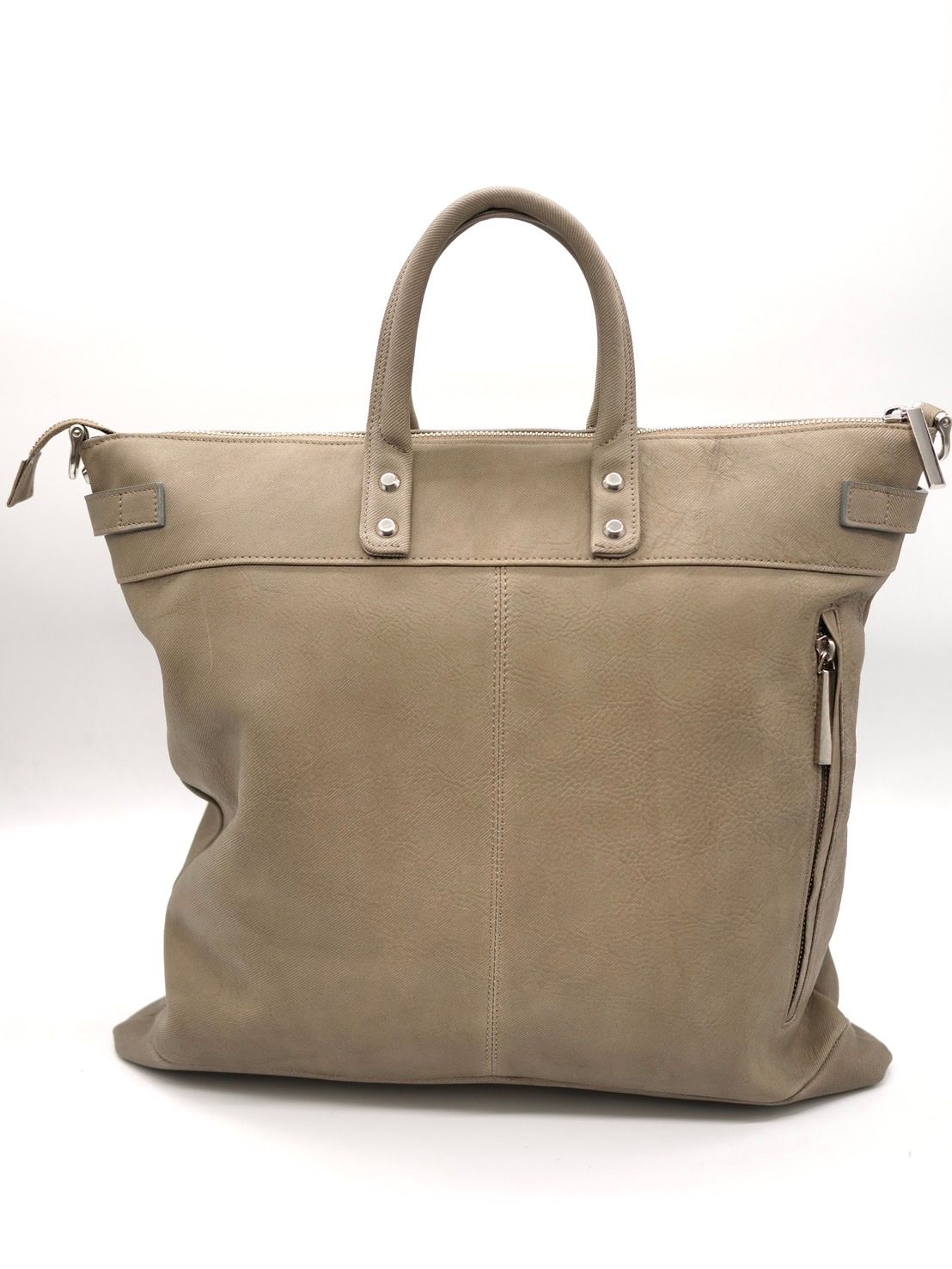 【M.U.L/ エムユーエル】本革（レザー） グレージュ / ヘルメットバック / 日本製 / Made in Japan / 2way Bag / ショルダートートBag / メンズ レディース 兼用 UNISEX