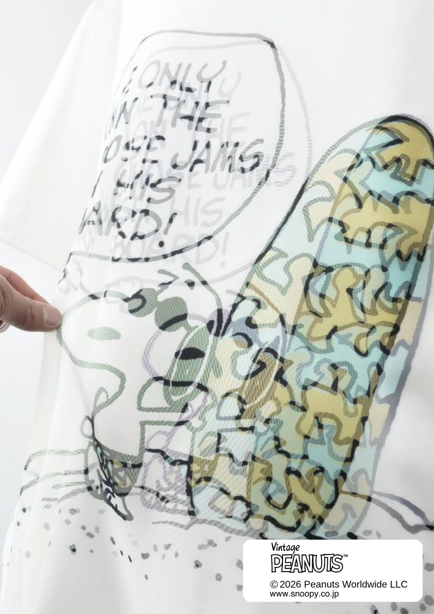 【PEANUTS  SNOOPY】 TR-099 / スヌーピー3DプリントTシャツ/  / WHITE / UNISEX