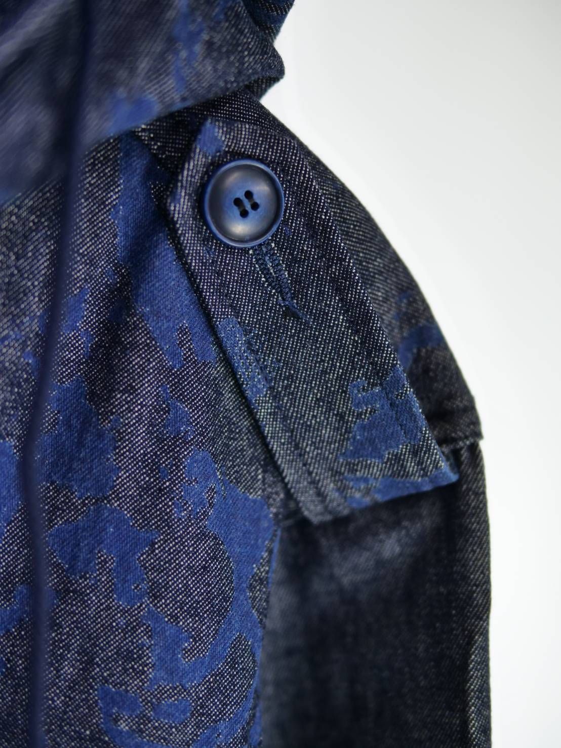 【1点物】ブリーチ花柄プリント モッズコート｜ミリタリー×現代アート｜大人のための3シーズンアウター