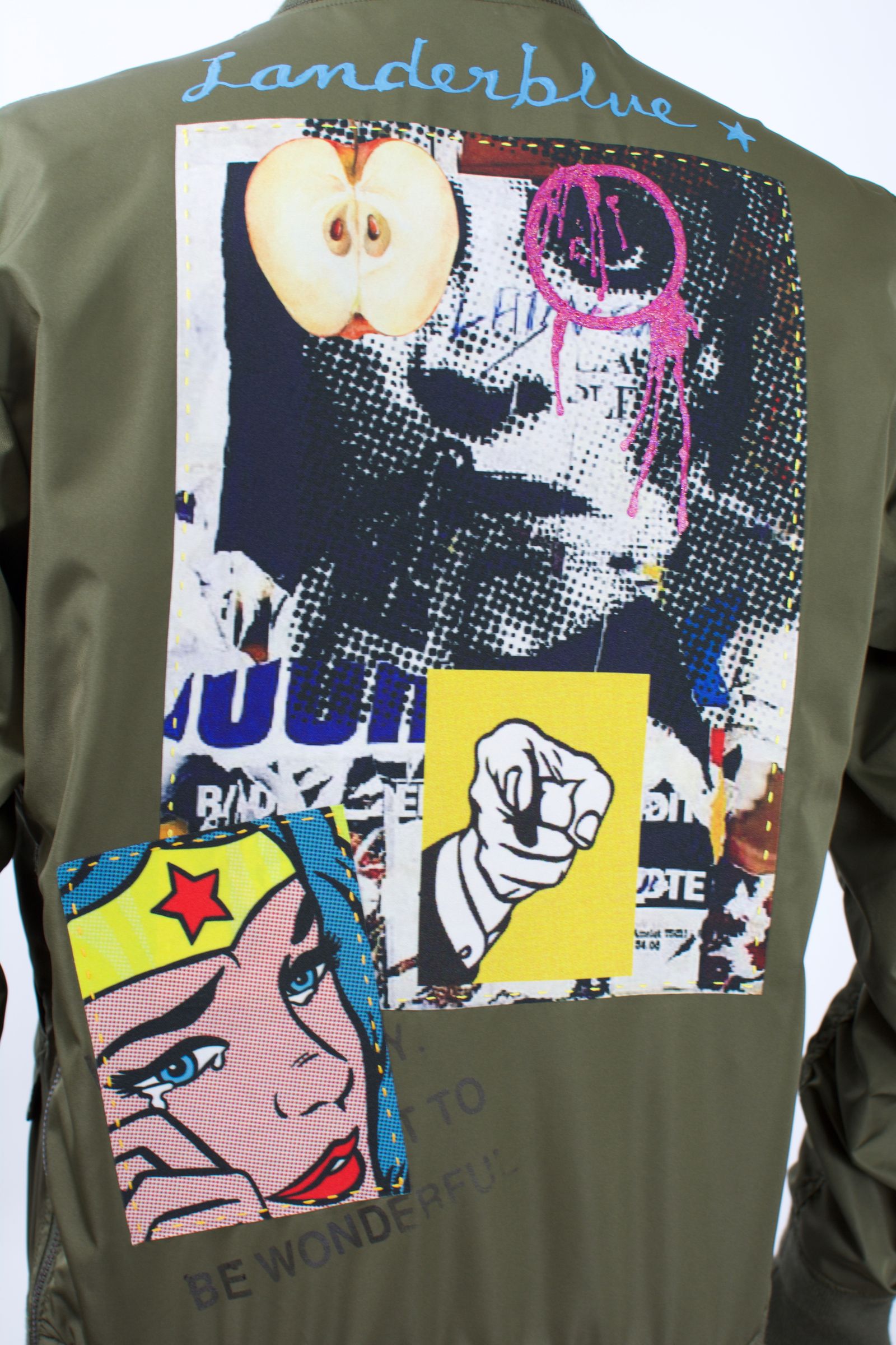 ONE-598 MA-1  / リバーシブル /   LANDER BLUE 別注 /Hand Made / ハンドメイド  / ハンドペイント
