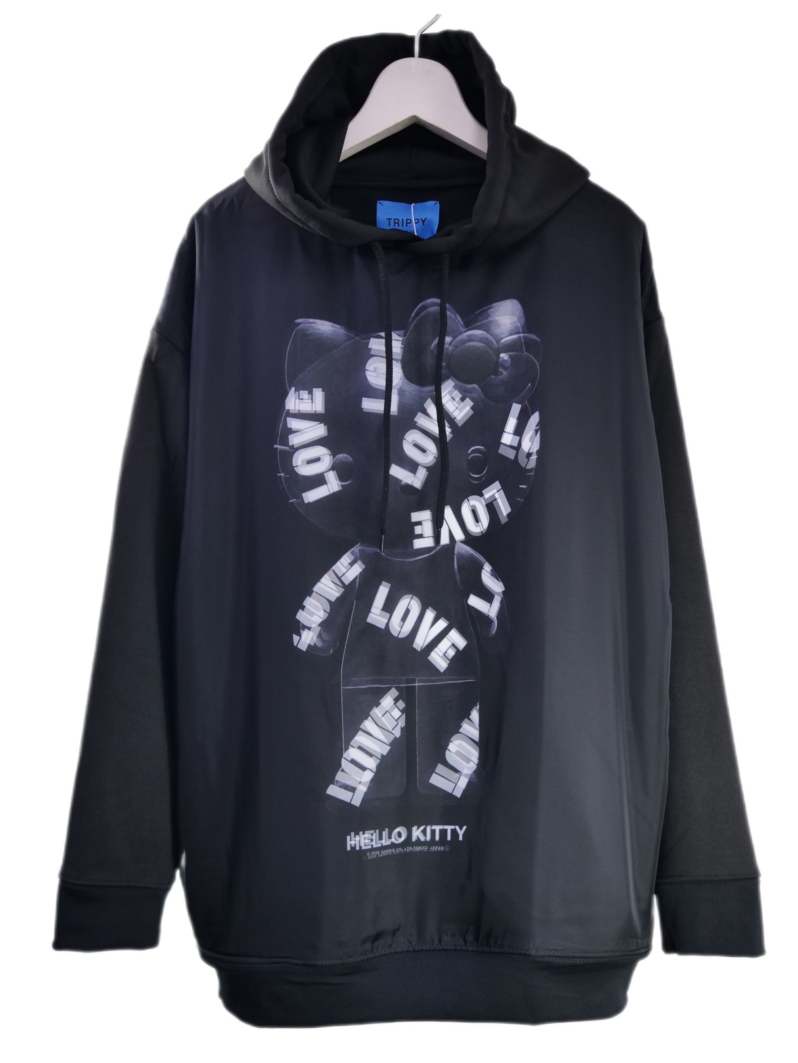 【3Dハローキティデザイン】TR-122 アートパーカー / サンリオ / BLACK / ユニセックス