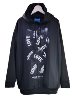 【3Dハローキティデザイン】TR-122 アートパーカー / サンリオ / BLACK / ユニセックス