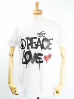 【イタリアのアートブランド】PEACE & LOVE  AIR BRUSH /  Tシャツ / WHITE /  TR204M / AIR BRUSH  / MADE IN ITALY