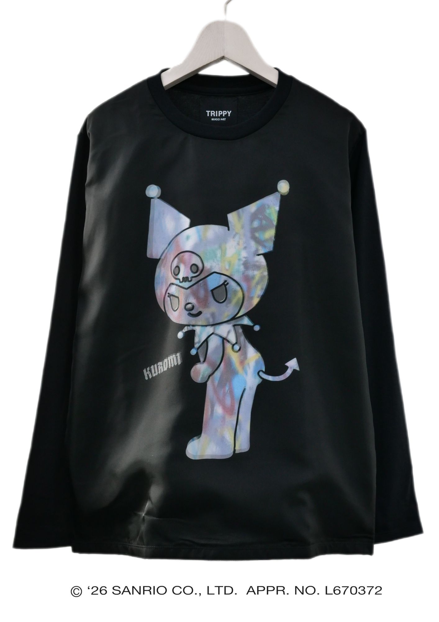 【KUROMI×TRIPPY MIKIO ART】TR-157 / 3DTシャツ / BLACK / ロンT / ユニセックス