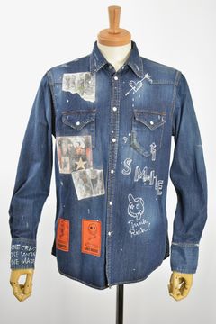 ONE-521 DENIM SHIRT  / デニムシャツ /  Hand Made / ハンドメイド  / ハンドペイント