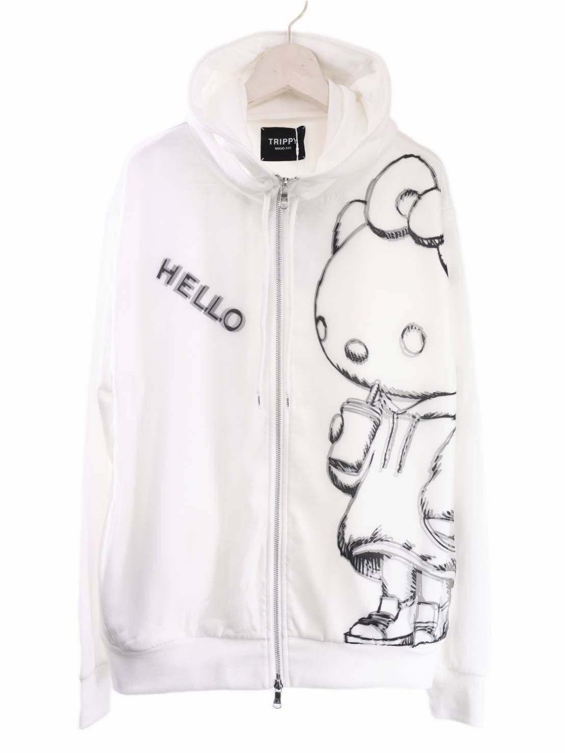 【3Dハローキティデザイン】TR-103 / アートパーカー / ZIPパーカー / サンリオ / WHITE / ユニセックス