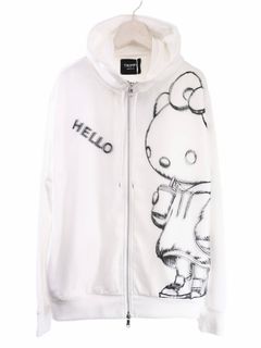 【3Dハローキティデザイン】TR-103 / アートパーカー / ZIPパーカー / サンリオ / WHITE / ユニセックス