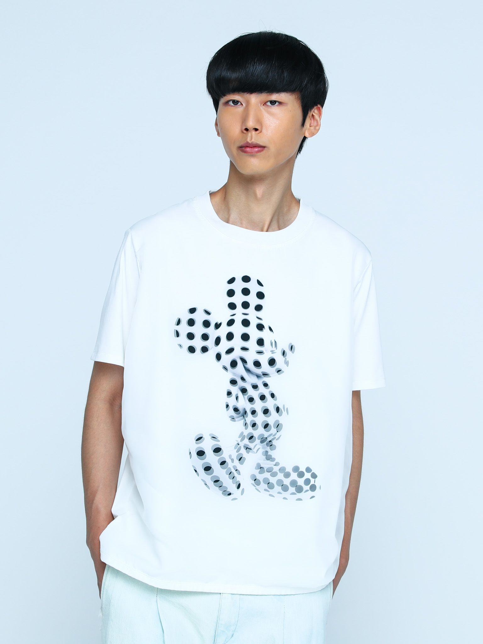 【MAXSIX3Dシリーズ】 DOTS / MICKEY / アートTシャツ / ディズニーライセンス商品  / WHITE / ユニセックス