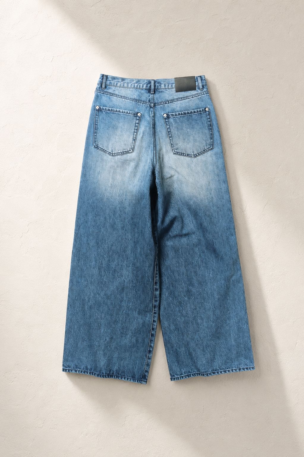【ワイドデニムパンツ】 OVERLAP DENIM WIDE PANTS / インディゴブルー / ストレート / 13.3オンス