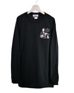 【豪華な刺繍】LANDER BLUE オリジナル / 長袖Tシャツ / ロングTシャツ / BLACK / ブラック / 刺繍 / 1ポイント / ユニセックス