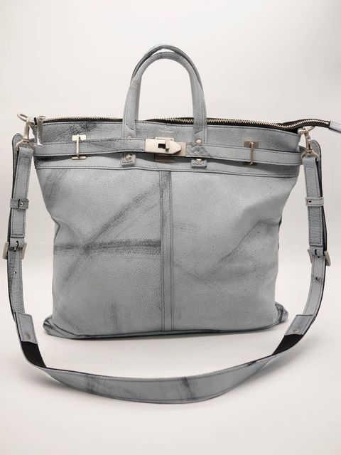 M.U.L 日本製 本革ヘルメットバッグ ヴィンテージホワイト｜2WAY ショルダートート｜姫路レザー使用｜メンズ レディース UNISEX