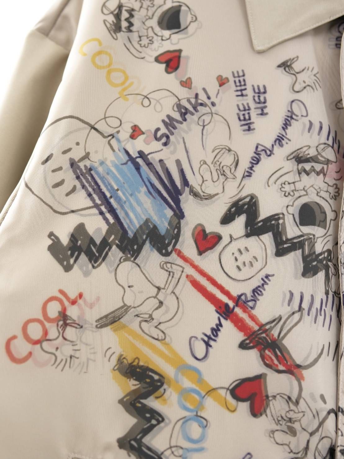 【スヌーピーシリーズ】 TR-014 / コーチジャケット / PEANUTS / SNOOPY / ライセンス商品 / 3Dアート / スヌーピーデザイン / BEIGE / UNISEX