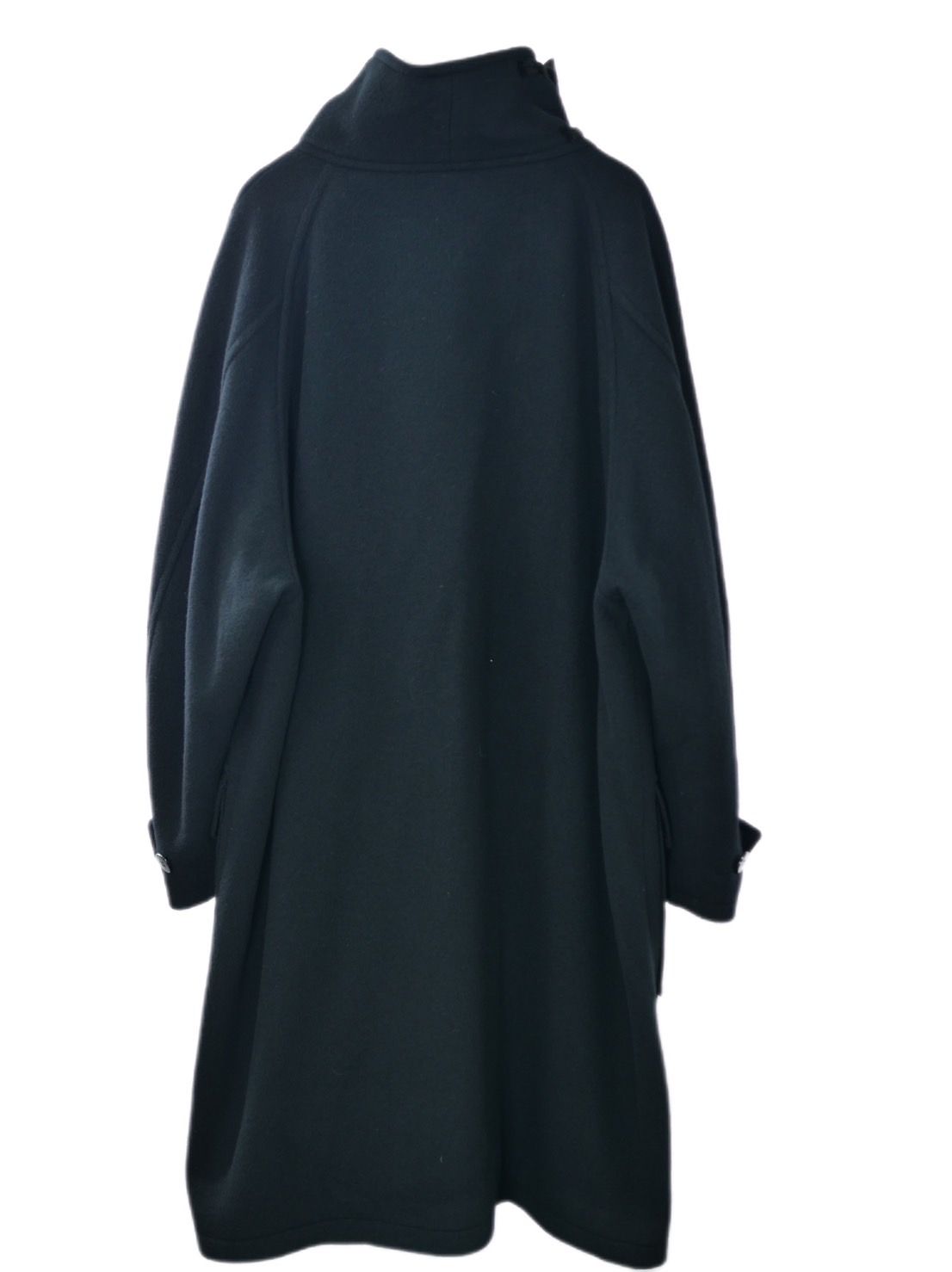 【WOOL混紡コート】ハイネックダッフルコート / メルトン生地 / オーバーサイズコート / BLACK