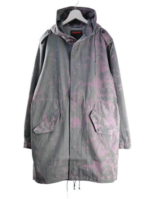 【1点物】ブリーチ花柄プリント モッズコート｜ミリタリー×現代アート｜大人のための3シーズンアウター