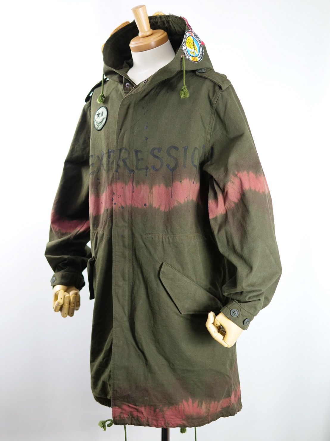 【世界で一枚だけ】 MODSCOAT / UNISEX / ユニセックス / ヴィンテージカーキ / ハンドメイド / タイダイ染め / 手染めモッズコート / HAND MADE / アートブランド