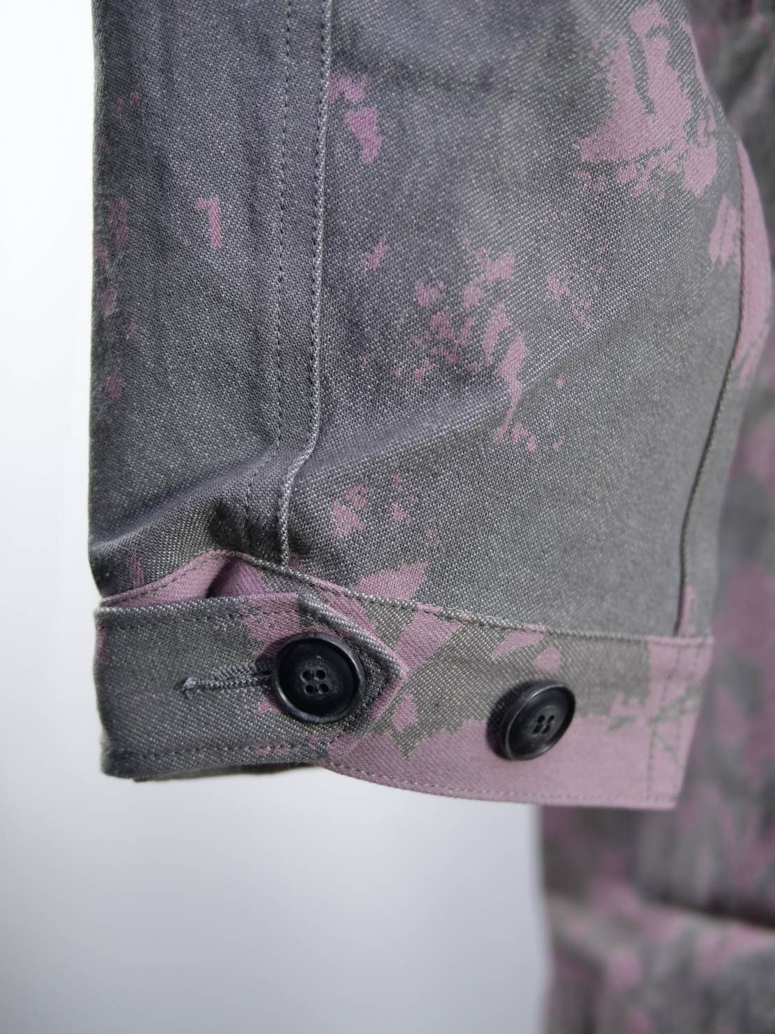 【1点物】ブリーチ花柄プリント モッズコート｜ミリタリー×現代アート｜大人のための3シーズンアウター