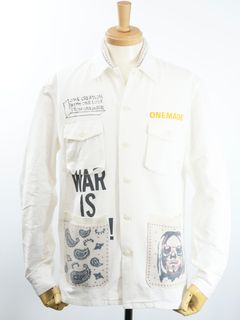 【今期トレンドの大人ミリタリー】ONE-997 / MILITARY SHIRT / ミリタリーシャツ / カシミアニットドッキング / ハンドメイド