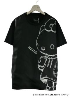 【HELLO KITTY デザイン】TR-095 アートTシャツ /サンリオキャラクターコラボ /BLACK / ユニセックス