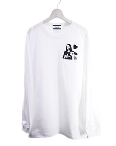 【豪華な刺繍】LANDER BLUE オリジナル / 長袖Tシャツ / ロングTシャツ / WHITE / ホワイト / 刺繍 / 1ポイント / ユニセックス