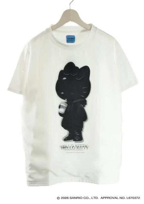 【HELLO KITTY デザイン】TR-048 / 3DアートTシャツ /サンリオキャラクターコラボ /WHITE / ユニセックス