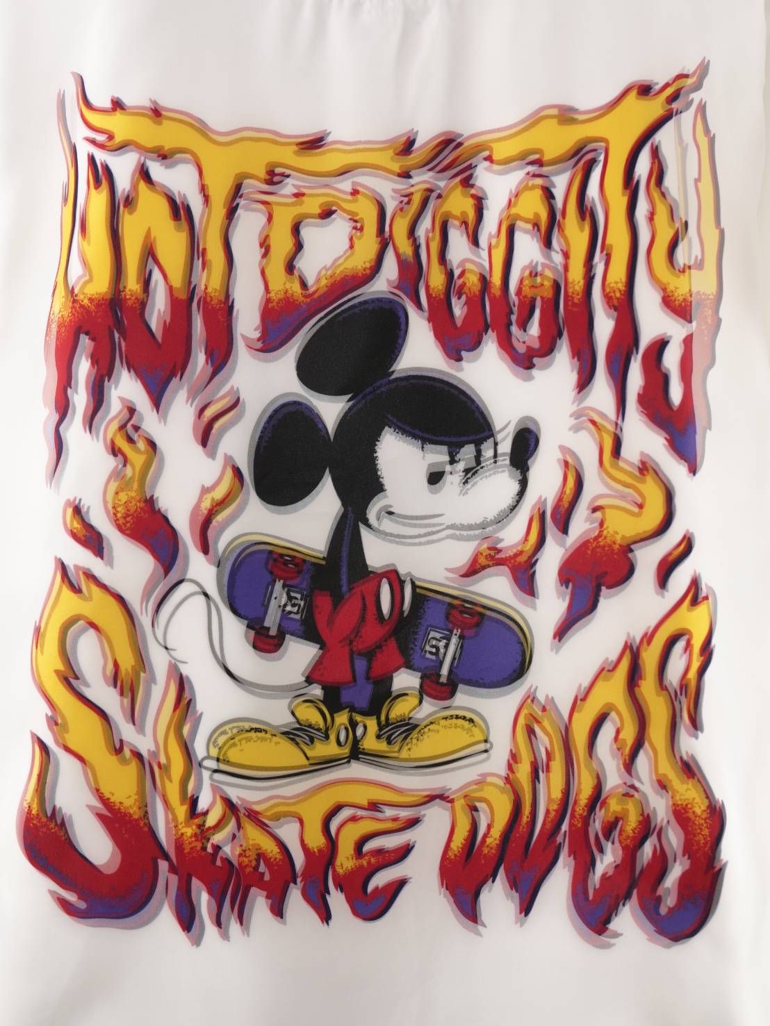 【MAXSIX3Dシリーズ】 SKATE / MICKEY / アートTシャツ / ディズニーライセンス商品 / WHITE / ユニセックス