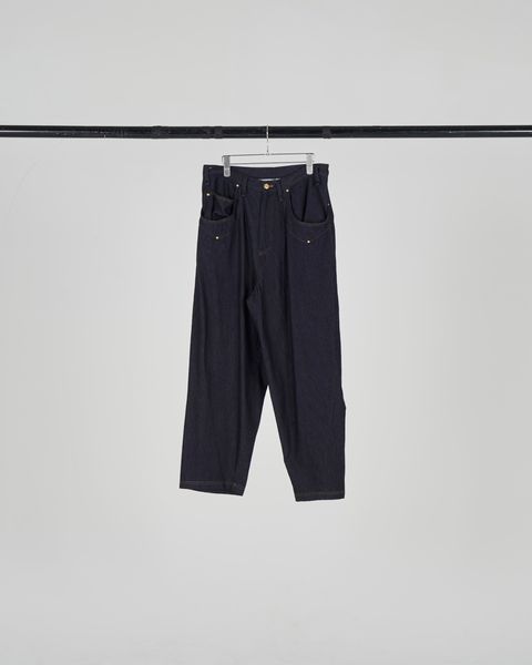 【バレルレッグデニム】 INDIGO / ワイドパンツ / デニムパンツ