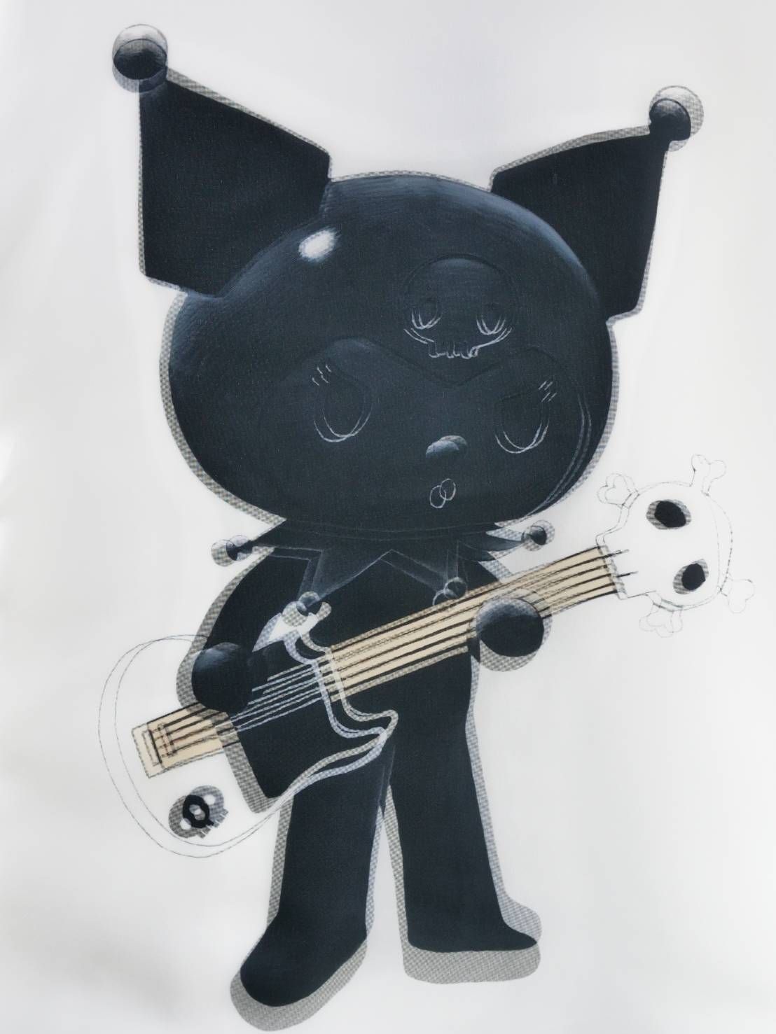 【3Dクロミ デザイン】TR-097“BLACK KUROMI“ アートTシャツ / サンリオ /  WHITE/ ユニセックス