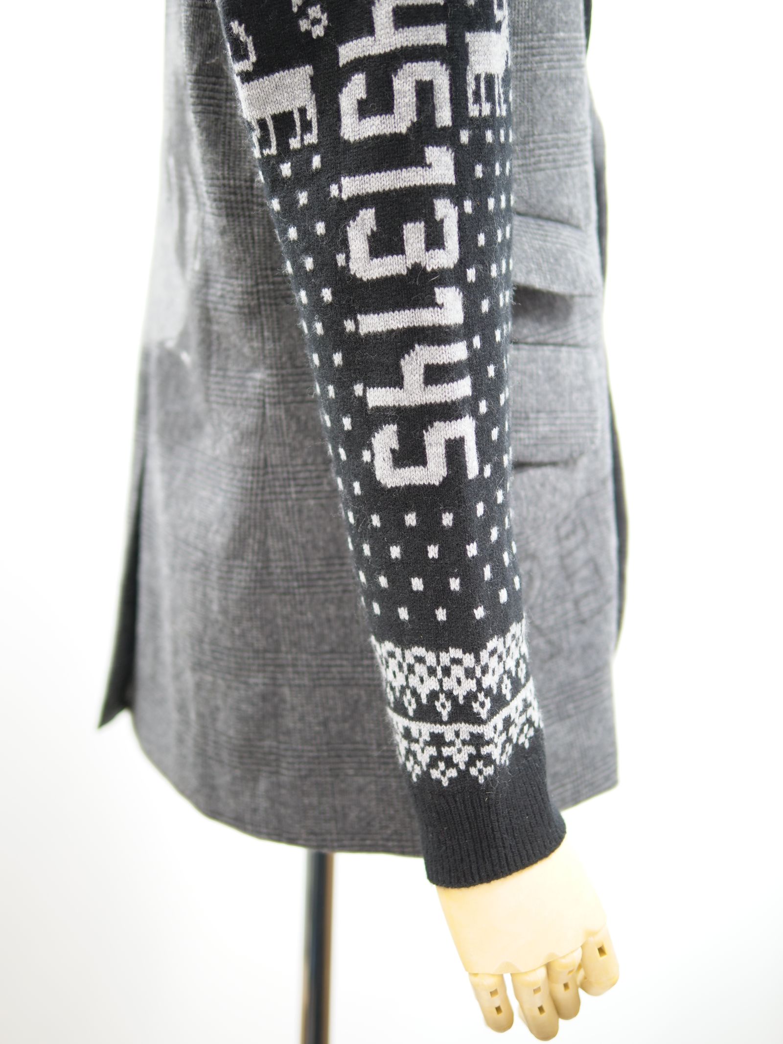 ONE-828  KINIT SLEEVES JACKET / ユニセックス  / ニット切り替えテーラード / ハンドメイド / ウール / カシミア