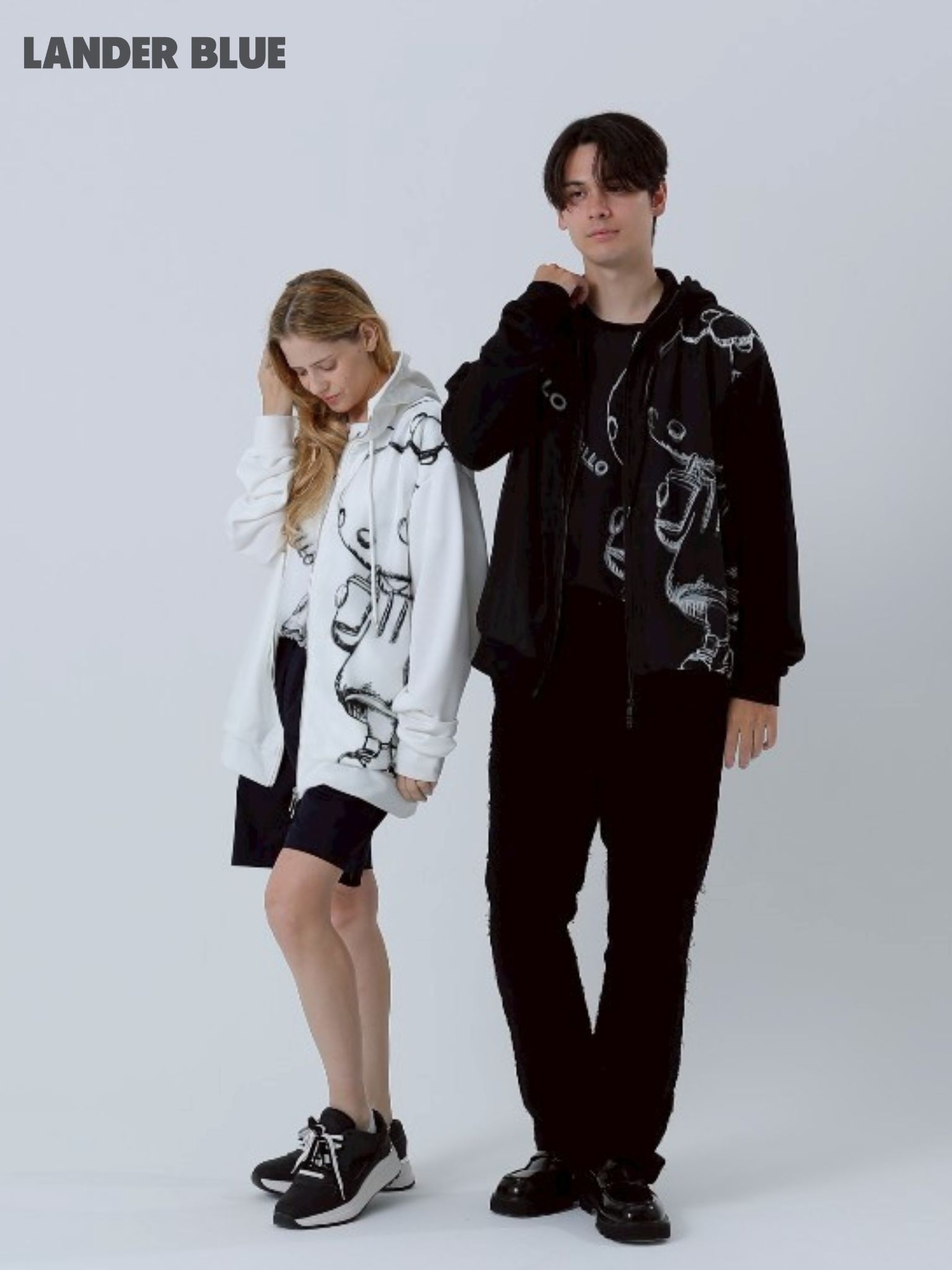 【3Dハローキティデザイン】アートパーカー / ZIPパーカー / サンリオ / BLACK / ユニセックス