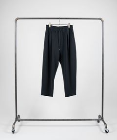 【大人のワイドスラックス】 2WAY ストレッチ素材 / BLACK /  ドライタッチ / サルエル / 2タック / テーパード