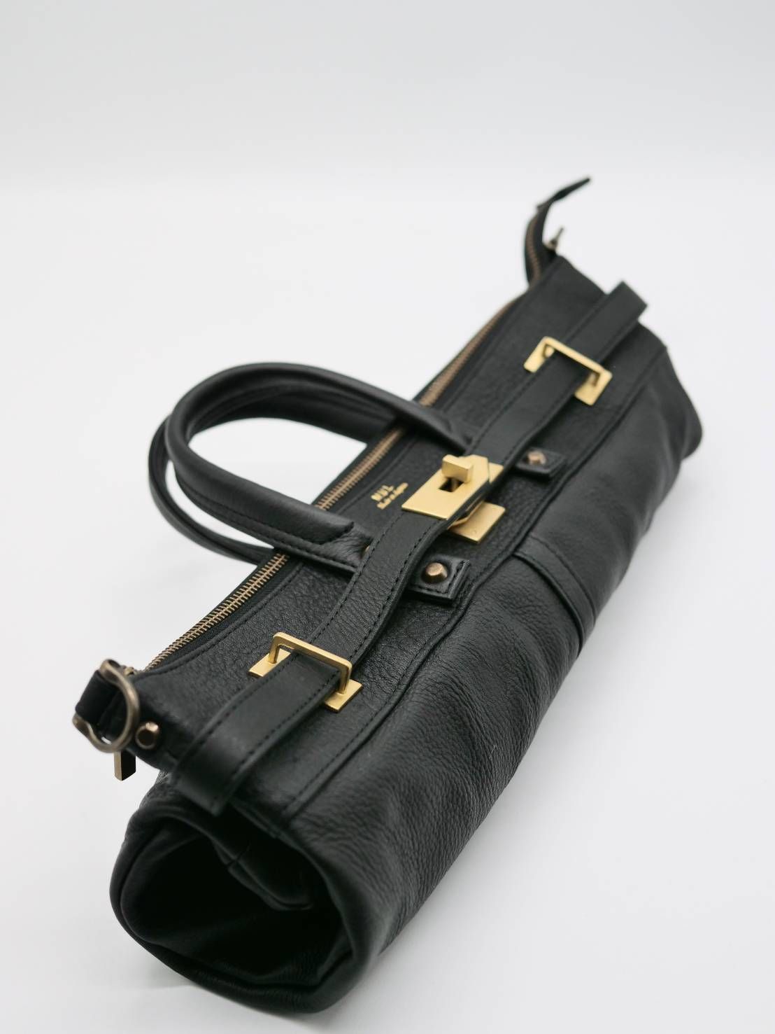 M.U.L 日本製 本革ヘルメットバッグ ブラック｜2WAY ショルダートート｜姫路レザー使用｜メンズ レディース UNISEX