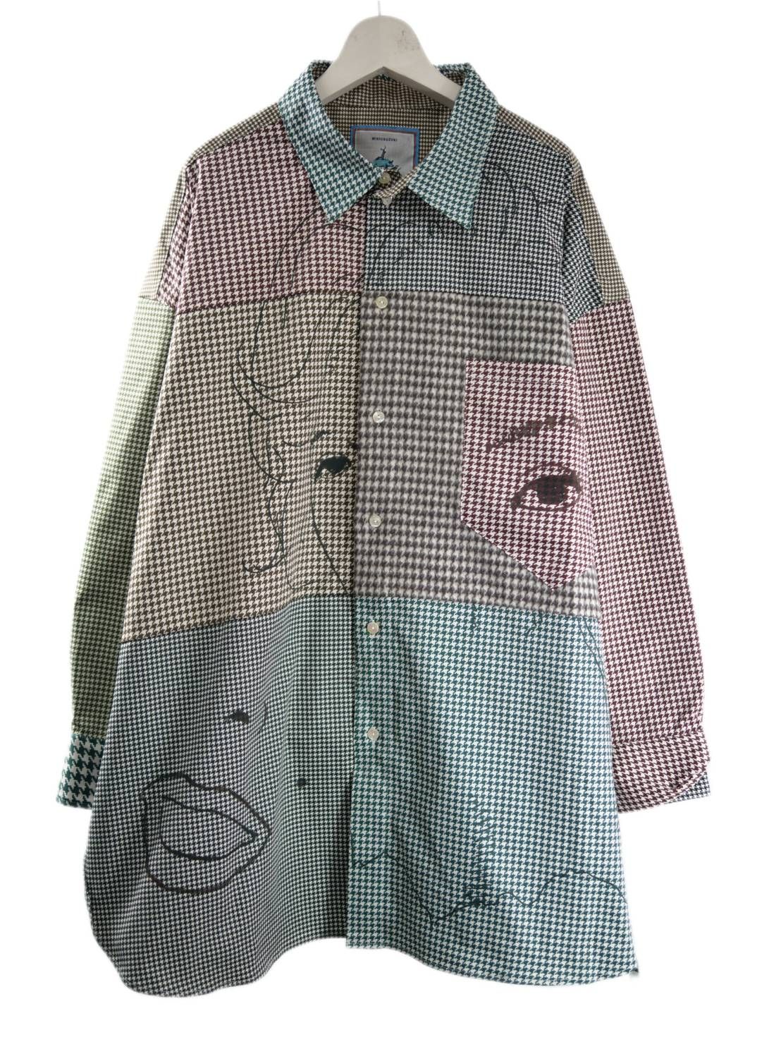 異なるチドリ柄を組み上げたモードシャツ｜40代からの大人に似合う一着｜オーバーサイズ｜ユニセックス