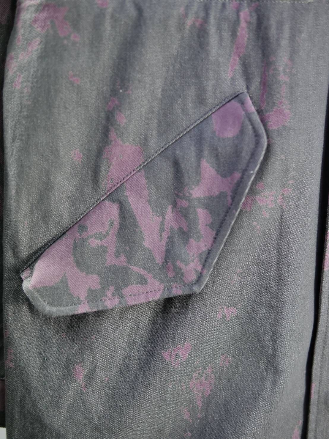 【1点物】ブリーチ花柄プリント モッズコート｜ミリタリー×現代アート｜大人のための3シーズンアウター