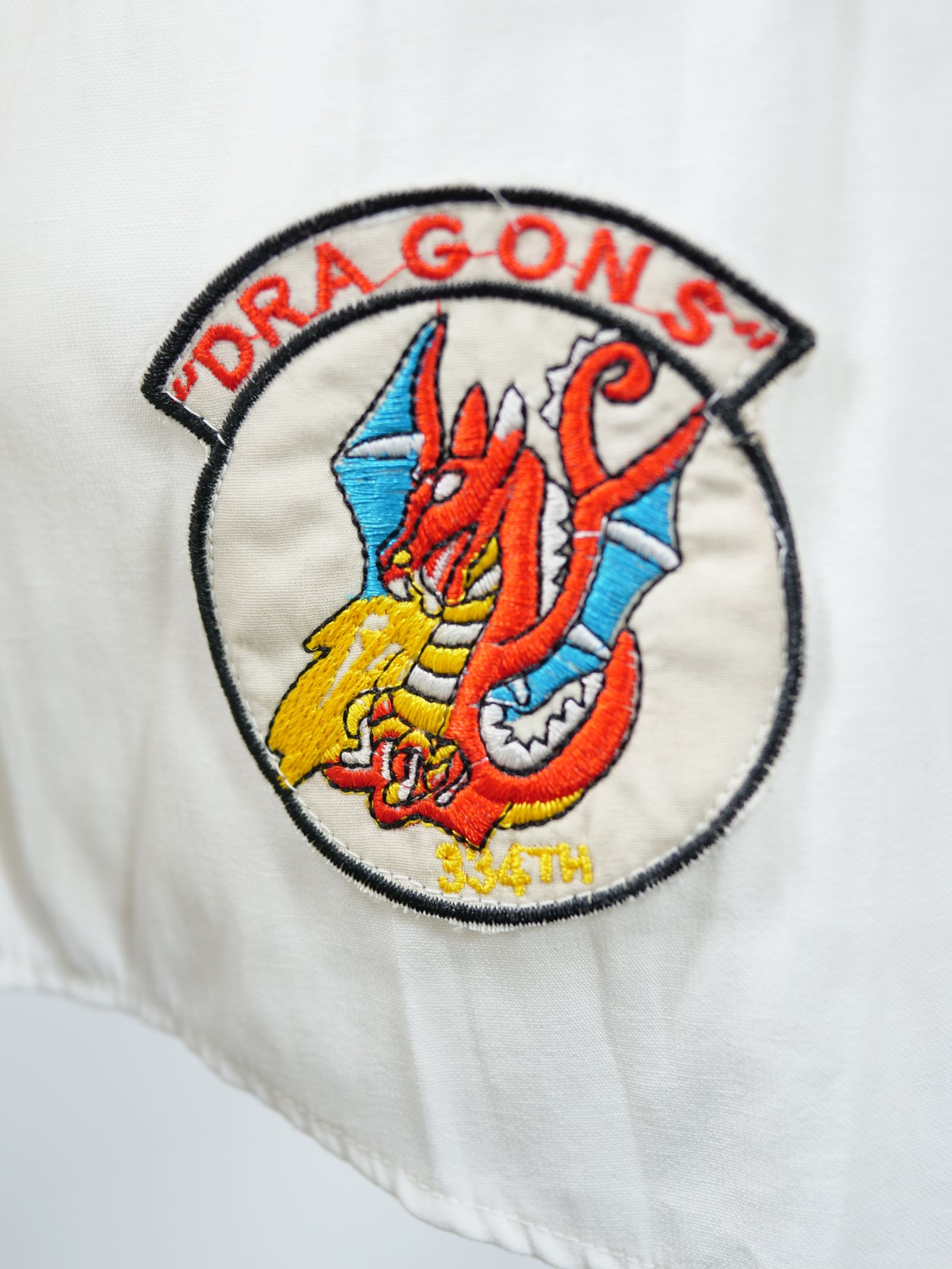 ONE-739 SHIRT /  ビンテージワッペン/ 麻混シャツ / ハンドメイドブランド/ 日本製