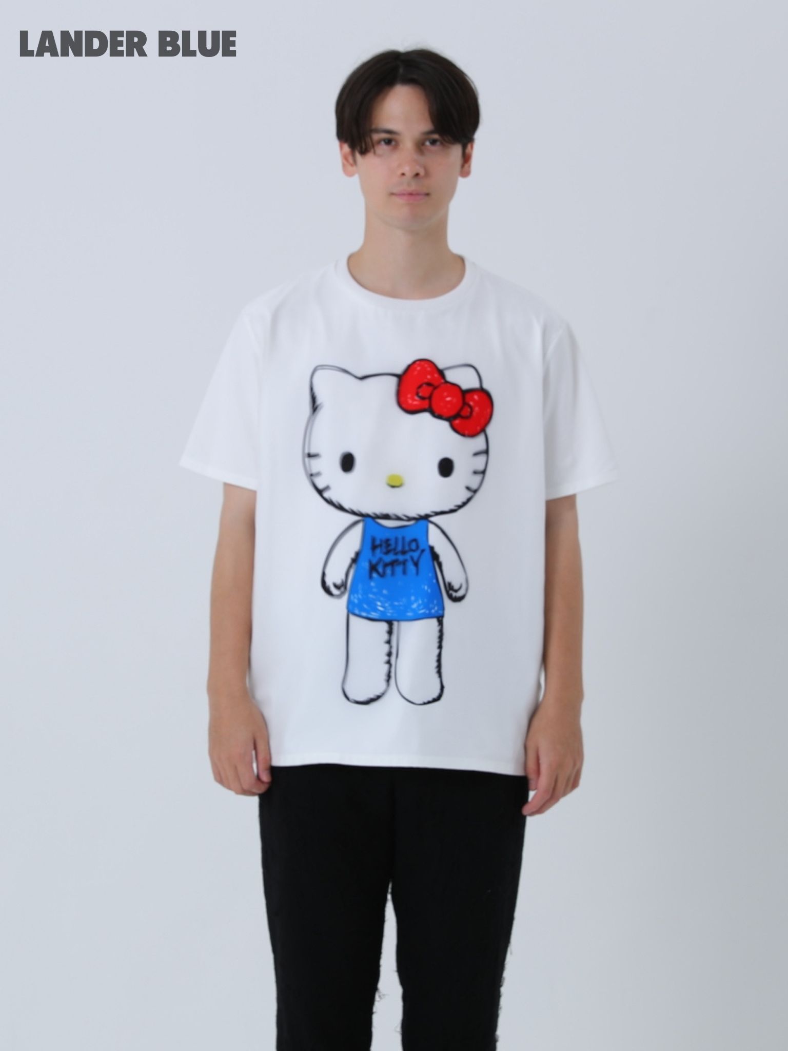 【3Dハローキティデザイン】TR-094 アートTシャツ / サンリオコラボ / WHITE / ユニセックス