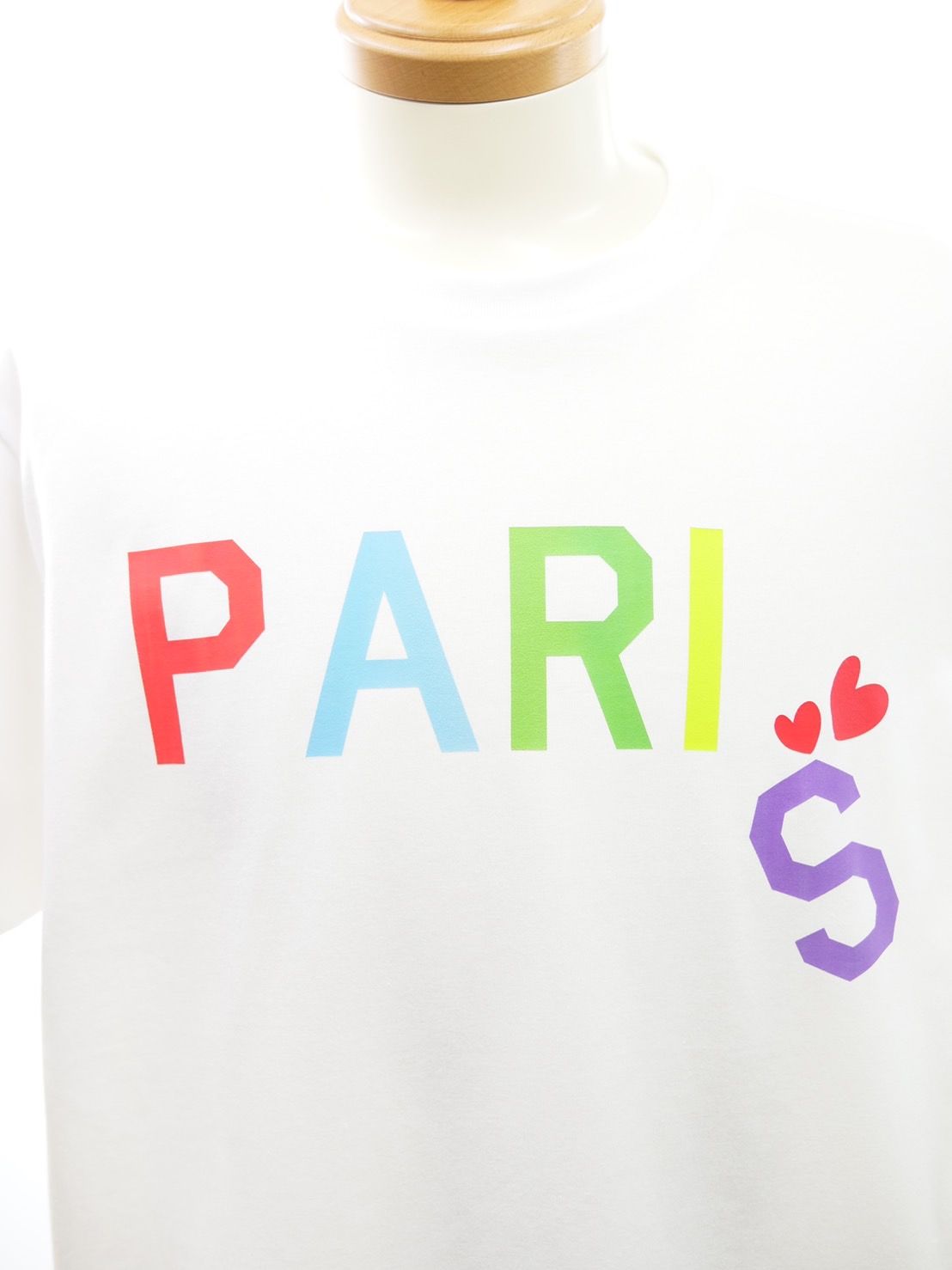 【パリジャンに大人気】 フランスブランド / Tシャツ / ホワイト / ハート刺繍 / 高級素材 / インド超長綿使用 / レギュラーフィット