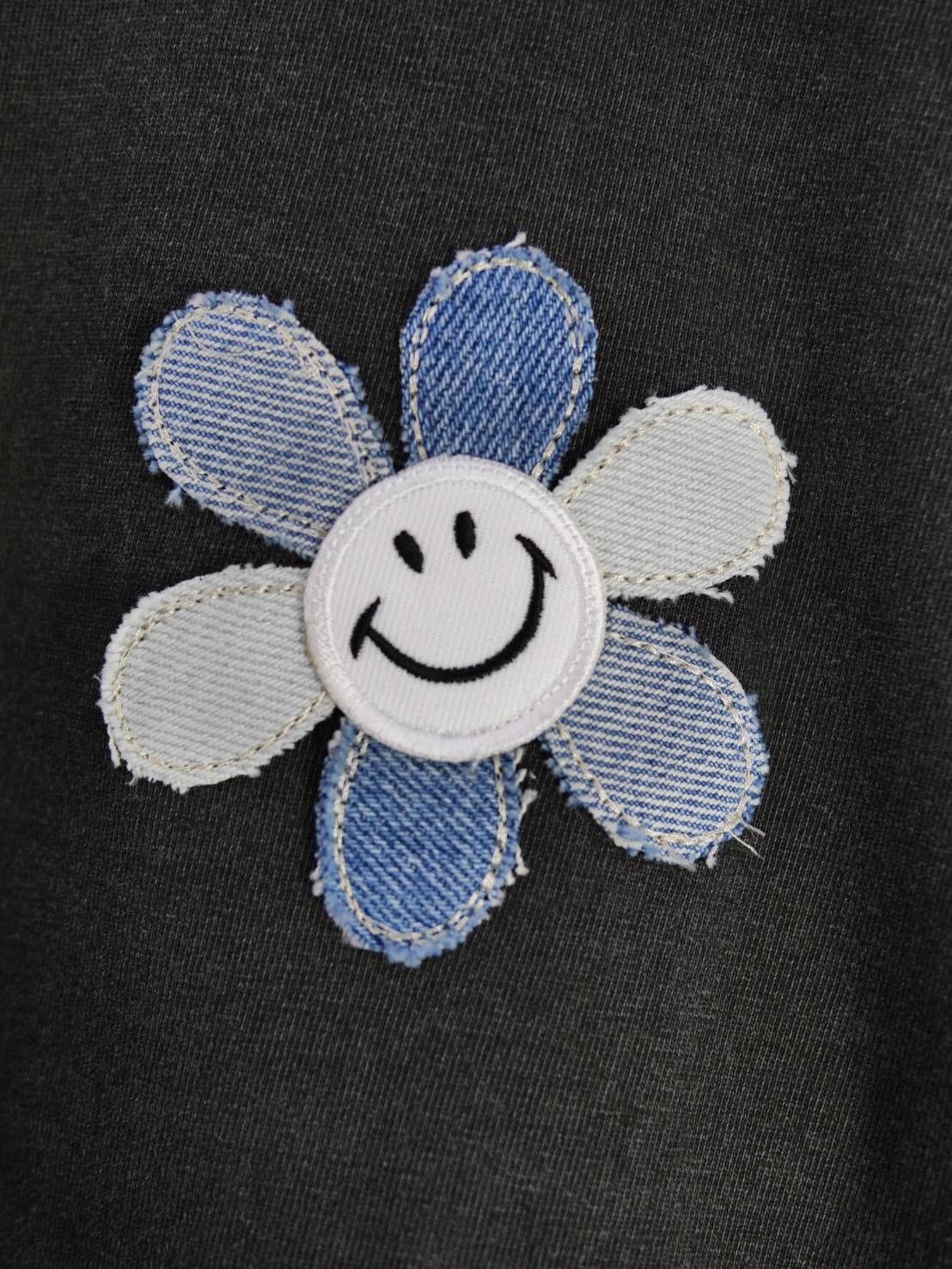 【ニコちゃんデザイン】 刺繍Tシャツ / 6.6オンス / ヘヴィウエイト / シンプルTシャツ / 1ポイントデザイン