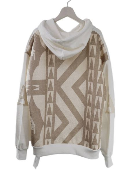 【アートパーカー】 AHOX W111  NAVAJO /イタリアブランド / オーバーサイズパーカー / ユニセックス / WHITE / イタリア製  / 高品質 / コットン100％