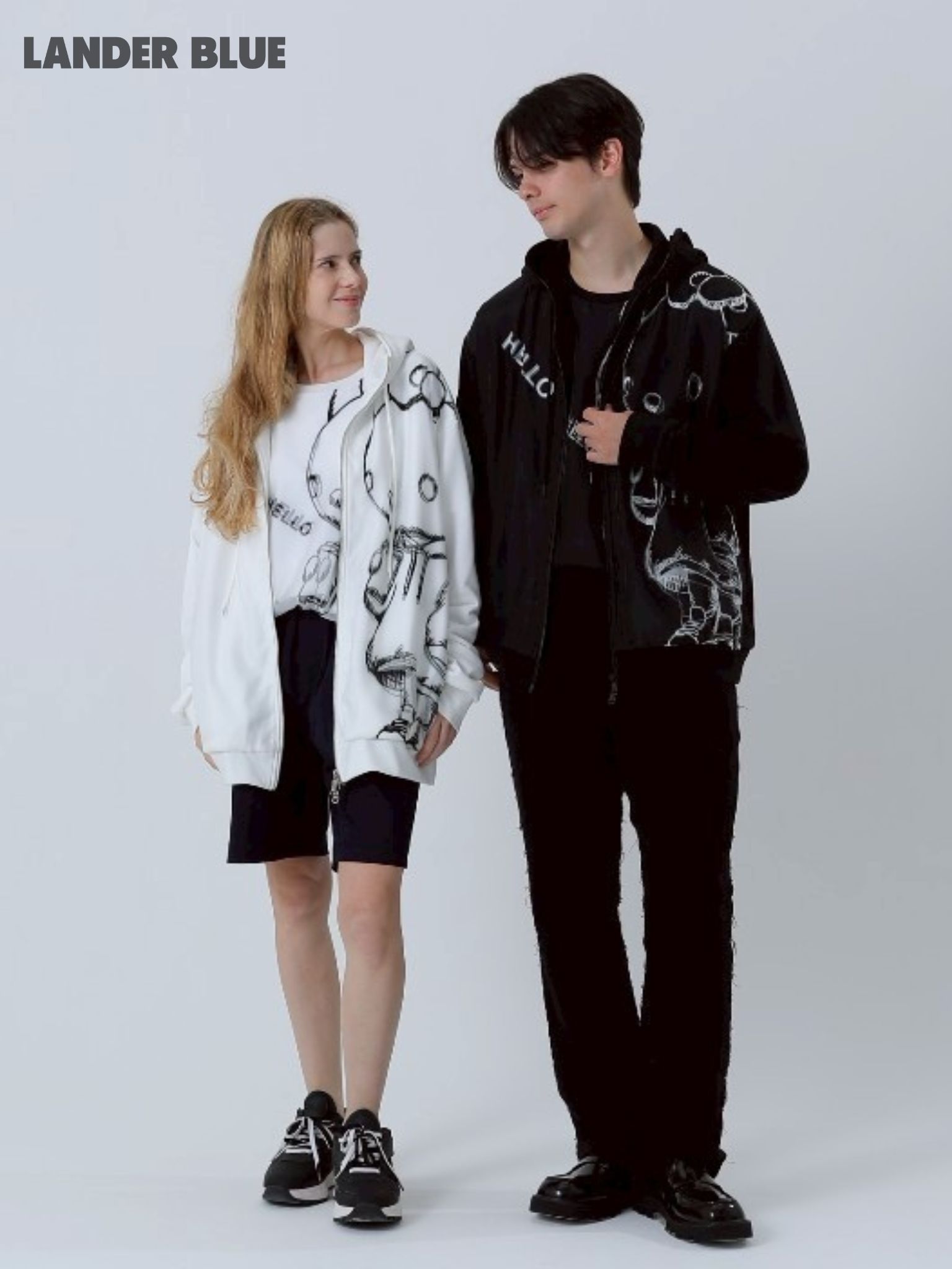 【3Dハローキティデザイン】アートパーカー / ZIPパーカー / サンリオ / BLACK / ユニセックス