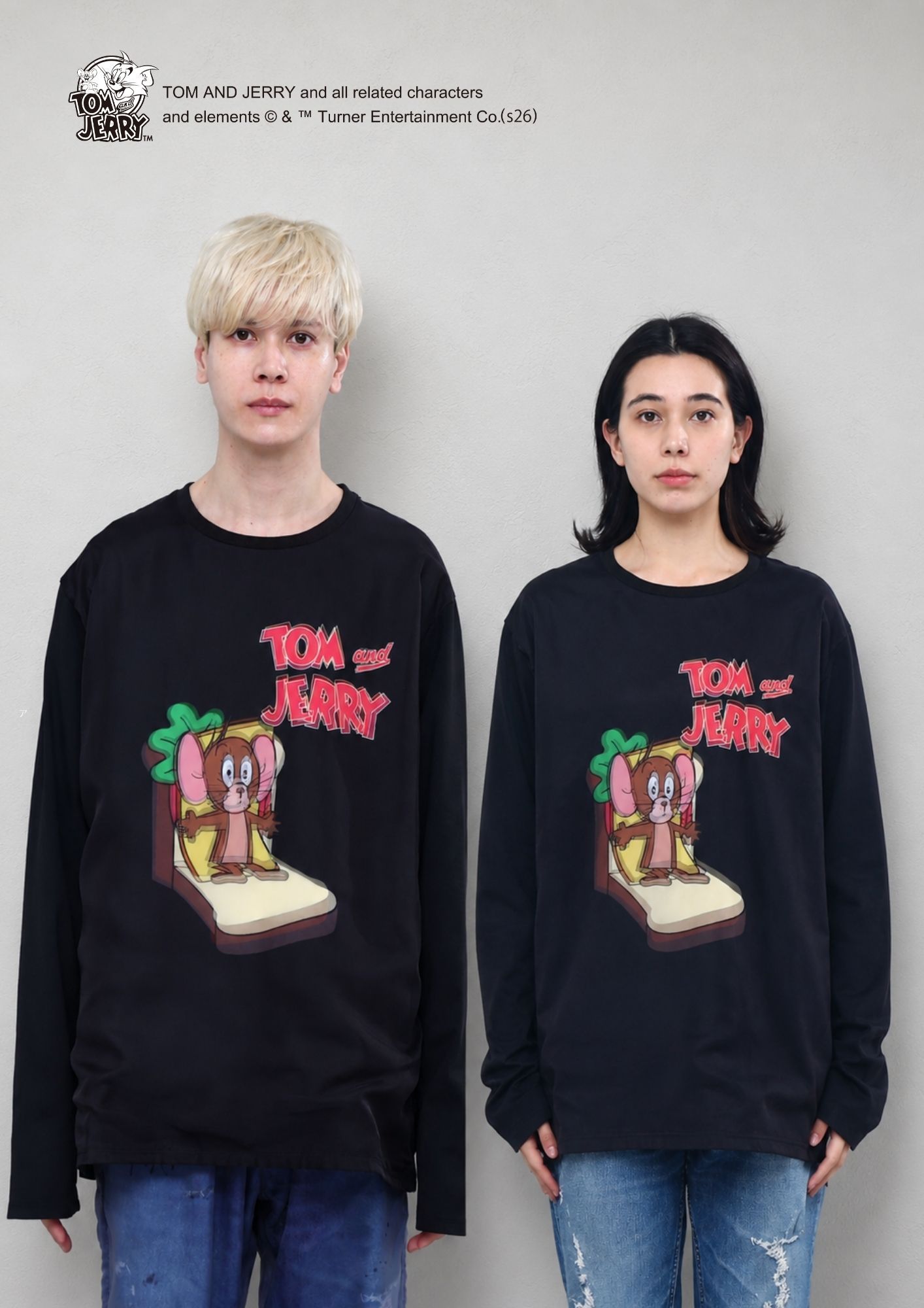 【TOM&JERRY×TRIPPY MIKIO ART】 TR-156 / 3DTシャツ / BLACK / ロンT / ユニセックス