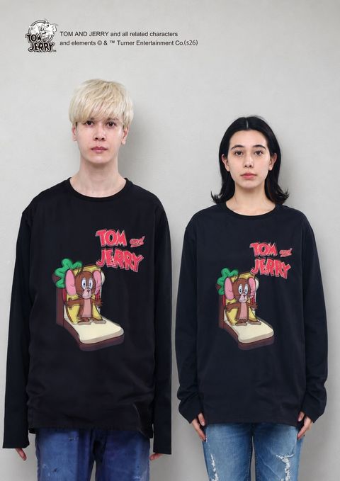 【TOM&JERRY×TRIPPY MIKIO ART】 TR-156 / 3DTシャツ / BLACK / ロンT / ユニセックス