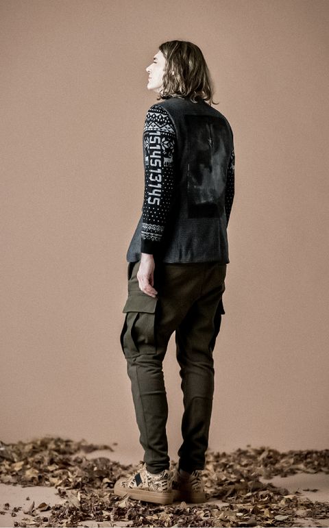 ONE-828  KINIT SLEEVES JACKET / ユニセックス  / ニット切り替えテーラード / ハンドメイド / ウール / カシミア