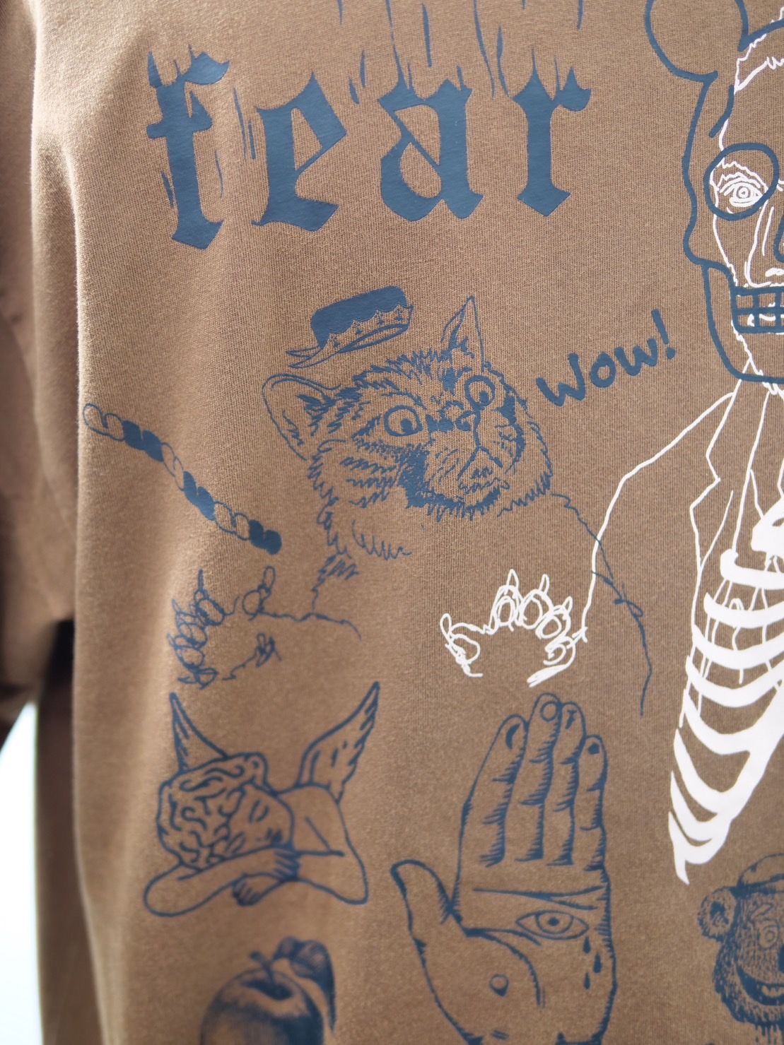 【maxsix x Trick Or Chic】 オーバーサイズTシャツ / ビンテージブラウン / アートTシャツ / オールジェンダー / ユニセックス /