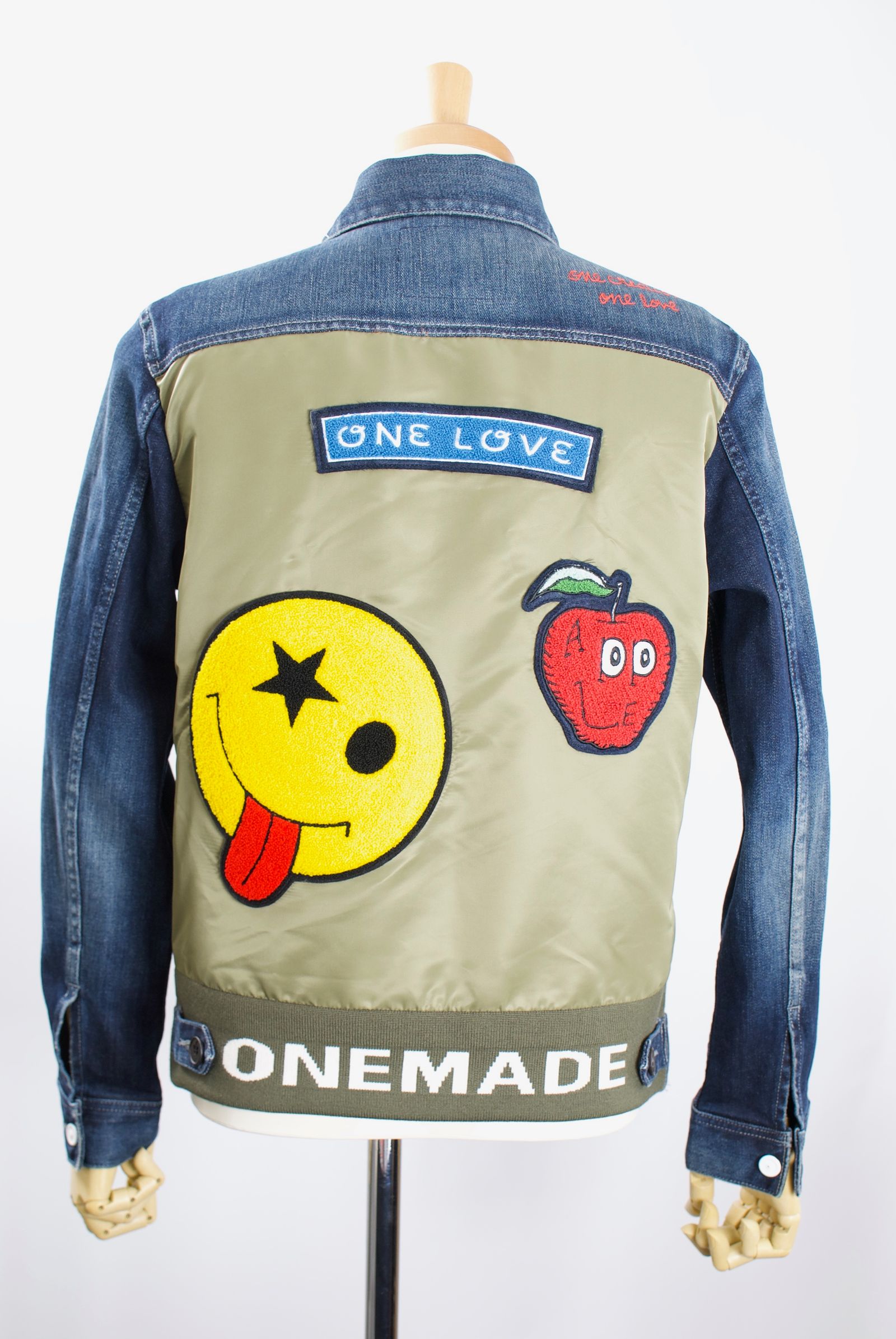 ONE-656A MA-1 DENIM JACKET  / デニムジャケット / デニム×ナイロン / Hand Made / ハンドメイド  / ハンドペイント
