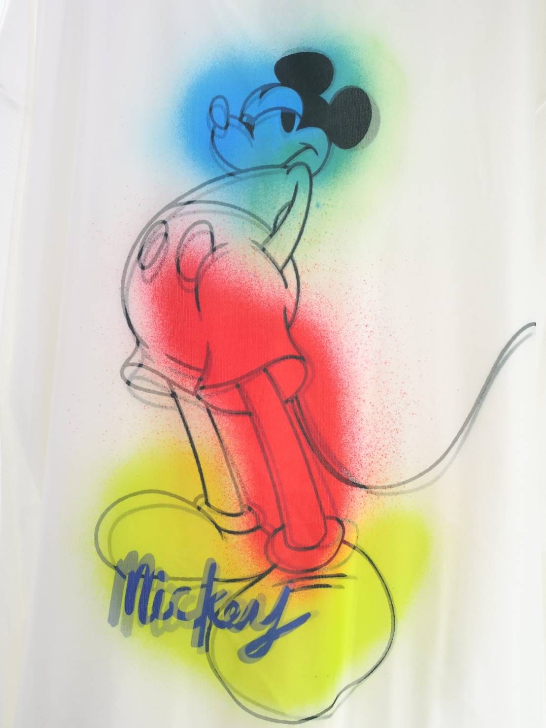 【MAXSIX3Dシリーズ】 SKATE / MICKEY / アートTシャツ / ディズニーライセンス商品 / WHITE / ユニセックス