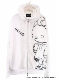 【HELLO KITTY デザイン】TR-103 / アートパーカー / サンリオキャラクターコラボ / WHITE / ユニセックス